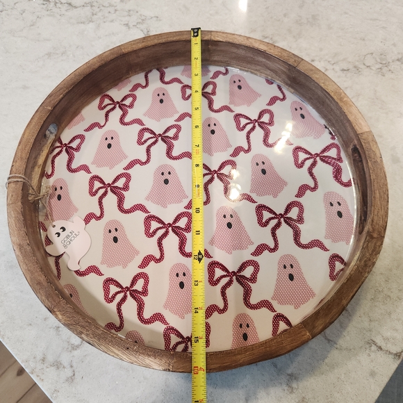 Ghost and Bow Holiday Decor Tray